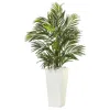 Nearly Natural 39"h Areca Artificial Palm In White Square Planter In Green