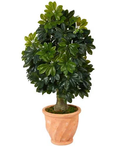 Nearly Natural 39in Schefflera Artificial Tree In Terra-cotta Planter (real  Touch) In Green