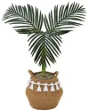 Nearly Natural 3ft Artificial Golden Cane Palm Tree With Handmade Tassel Basket Diy Kit In Green