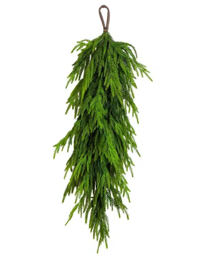 Nearly Natural 3ft. Artificial Real Touch Norfolk Island Pine Teardrop In Green