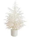 Nearly Natural 3ft. Artificial Real Touch White Norfolk Island Pine Christmas  Tree In White