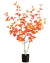 Nearly Natural 3ft. Autumn Birch Artificial Fall Tree In Orange
