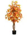 Nearly Natural 3ft. Autumn Ficus Artificial Fall Tree