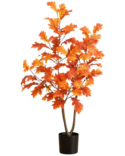 Nearly Natural 3ft. Autumn Oak Artificial Fall Tree In Orange
