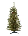 Nearly Natural 3-ft. Christmas Tree With Pine Cones And Clear Lights In Green