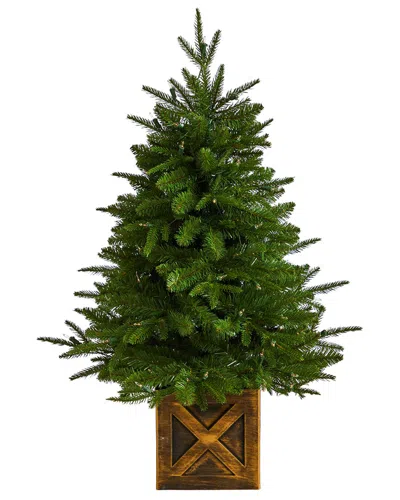 Nearly Natural 3ft. Finland Fir Artificial Christmas Tree In Decorative  Planter In Green