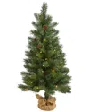Nearly Natural 3ft. Fraser Fir Natural Look Artificial Christmas Tree With 50 Clear Led Lights In Green