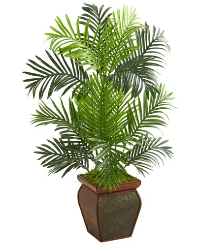 Nearly Natural 3ft Paradise Palm Artificial Tree In Decorative Planter In Green