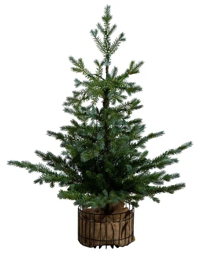 Nearly Natural 3ft. Pre-lit Artificial Christmas Tree In Jute Wire Planter In Multi