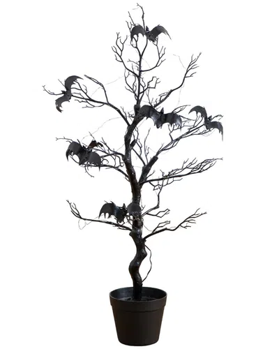 Nearly Natural 3ft. Pre-lit Artificial Halloween Black Spooky Twig Tree