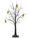 Nearly Natural 3ft. Pre-lit Artificial Halloween Pumpkins & Skulls Ornament  Tree In Multi