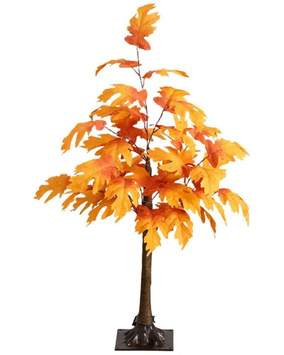 Nearly Natural 3ft. Pre-lit Autumn Maple Artificial Fall Tree In Orange