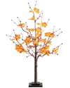Nearly Natural 3ft. Pre-lit Autumn Maple Artificial Fall Tree In Orange