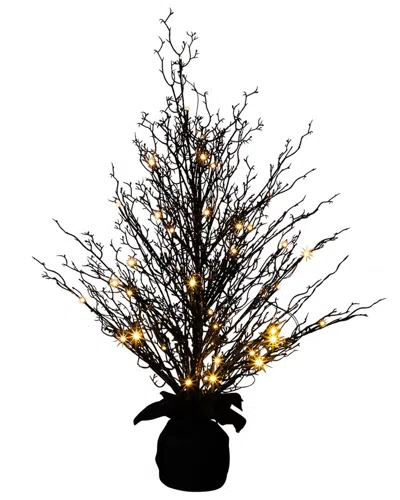 Nearly Natural 3ft. Pre-lit Halloween Black Twig Artificial Fall In Animal Print