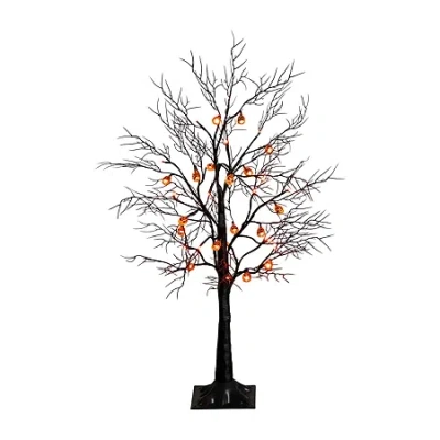Nearly Natural 3ft Pre-lit Halloween Black Twig Lighted Indoor Artificial Tree