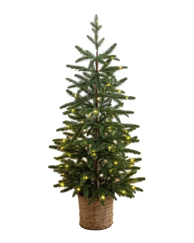 Nearly Natural 3' Pre Lit Artificial Snowed Cypress Christmas Tree In Green