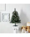 Nearly Natural 3ft. Snowed French Alps Mountain Pine Artificial Christmas Tree With 135 Bendable Branches And Pine In Green