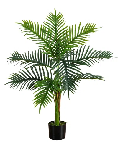 Nearly Natural 3ft Uv-resistant Artificial Double Robellini Palm Tree  (indoor/outdoor) In Green