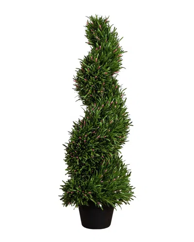 Nearly Natural 3ft Uv-resistant Artificial Rosemary Spiral Topiary Tree  (indoor/outdoor) In Green