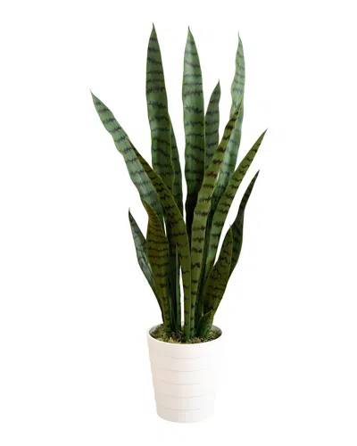 Nearly Natural 3ft. Uv Resistant Artificial Sansevieria Plant In