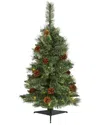 Nearly Natural 3ft White Mountain Pine Artificial Christmas Tree In Green