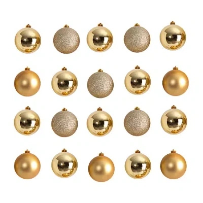 Nearly Natural 3in Shatterproof Set 20-pc. Christmas Ornament In Gold