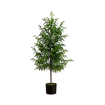 Nearly Natural 4' Artificial Norfolk Pine Tree In Green