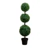 Nearly Natural Artificial Triple Ball Topiary Tree In Green