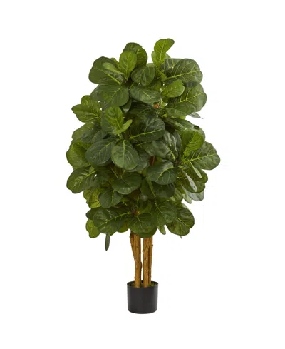 Nearly Natural 4' Fiddle Leaf Fig Artificial Tree In Green
