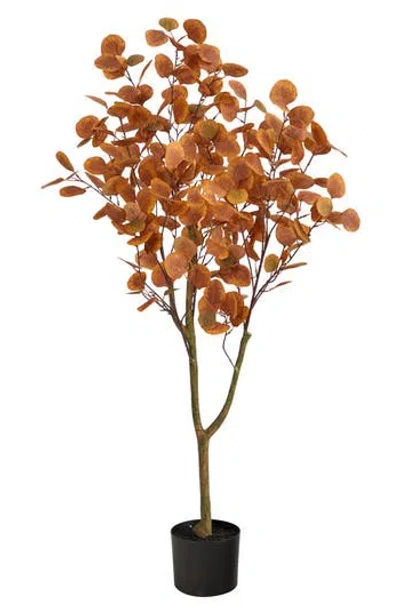 Nearly Natural 4-foot Autumn Eucalyptus Artificial Tree In Orange