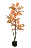 Nearly Natural 4-foot Autumn Sumac Artificial Fall Tree In Orange