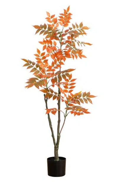 Nearly Natural 4-foot Autumn Sumac Artificial Fall Tree In Orange