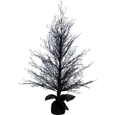 Nearly Natural 4' Pre-lit Halloween Black Faux Tree