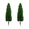 Nearly Natural Set Of Two 4ft Uv-resistant Artificial Cedar Plant With  Integrated Ground Stake (ind In Green