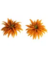 Nearly Natural 40in. Autumn Artificial Fall Boston Fern - Set Of 2 In Orange