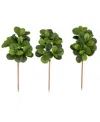 Nearly Natural 42" Artificial Fiddle Leaf Fig Tree No Pot , Set Of 3 In Green