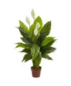 Nearly Natural 42" Spathiphyllum Artificial Plant Real Touch In Green