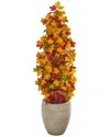 Nearly Natural 42in. Autumn Maple Artificial Tree In Sand Colored Planter In Multi
