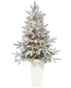 Nearly Natural 44in Flocked Manchester Spruce Artificial Christmas Tree In Green