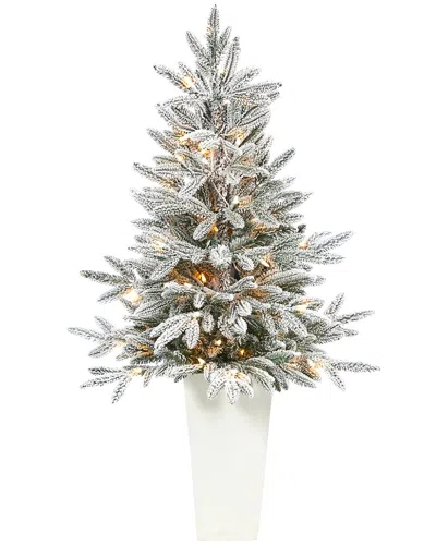 Nearly Natural 44in Flocked Manchester Spruce Artificial Christmas Tree In Green