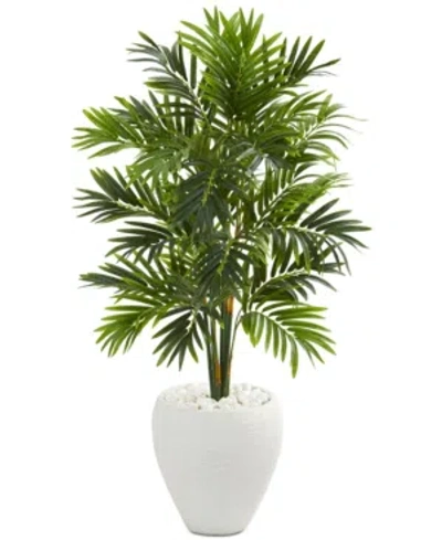 Nearly Natural 4.5' Areca Artificial Palm Tree In Planter In White