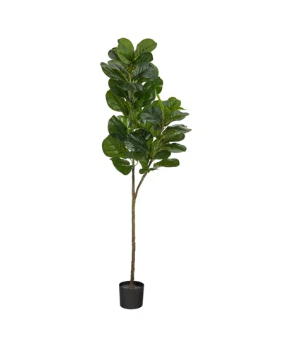 Nearly Natural 4.5' Fiddle Leaf Fig Artificial Tree In Green