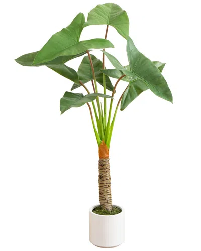 Nearly Natural 4.5ft Artificial Arrowhead Philodendron In Decorative Planter In Green