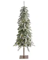 Nearly Natural 4.5ft. Flocked Washington Alpine Christmas Artificial Tree In Green