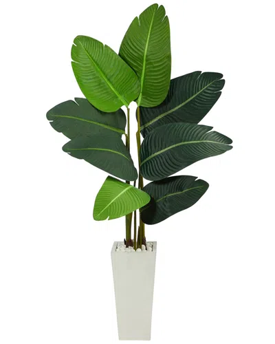 Nearly Natural 4.5ft Travelers Palm Artificial Tree In Planter In Green