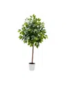 Nearly Natural 48" Artificial Ficus Tree With Decorative Planter In Green