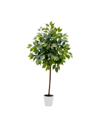 Nearly Natural 48" Artificial Ficus Tree With Decorative Planter In Green