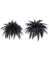 Nearly Natural 48in. Artificial Halloween Black Boston Fern - Set Of 2 In Black
