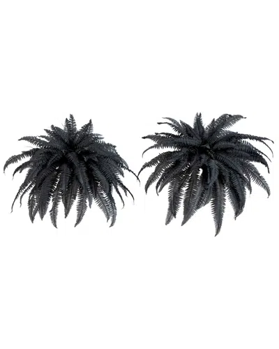 Nearly Natural 48in. Artificial Halloween Black Boston Fern - Set Of 2