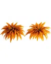Nearly Natural 48in. Autumn Artificial Fall Boston Fern - Set Of 2 In Orange